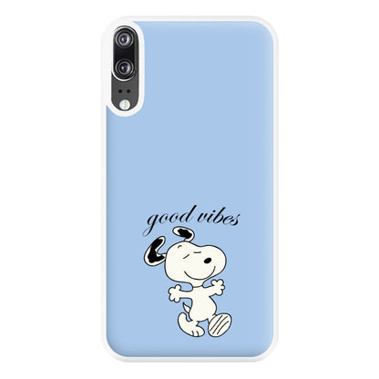 Good Vibes Cartoon Beagle Phone Case for Huawei P20