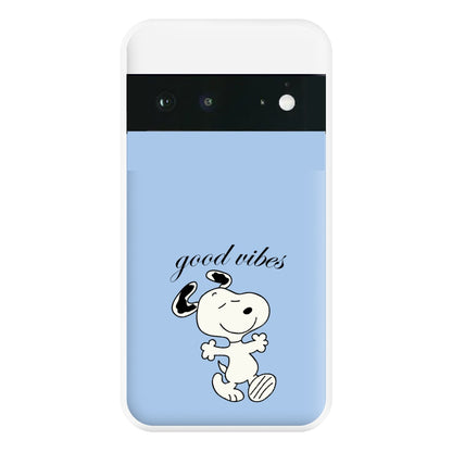 Good Vibes Cartoon Beagle Phone Case for Google Pixel 6a