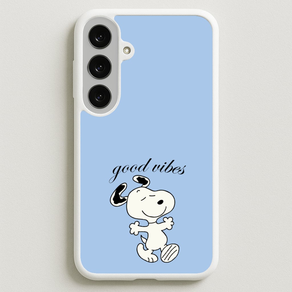 Good Vibes Cartoon Beagle Phone Case for Galaxy S25FE