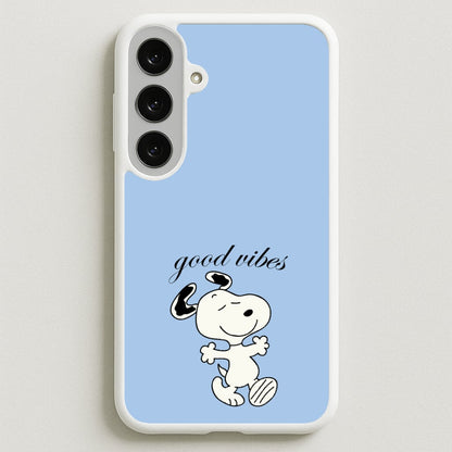 Good Vibes Cartoon Beagle Phone Case for Galaxy S25FE