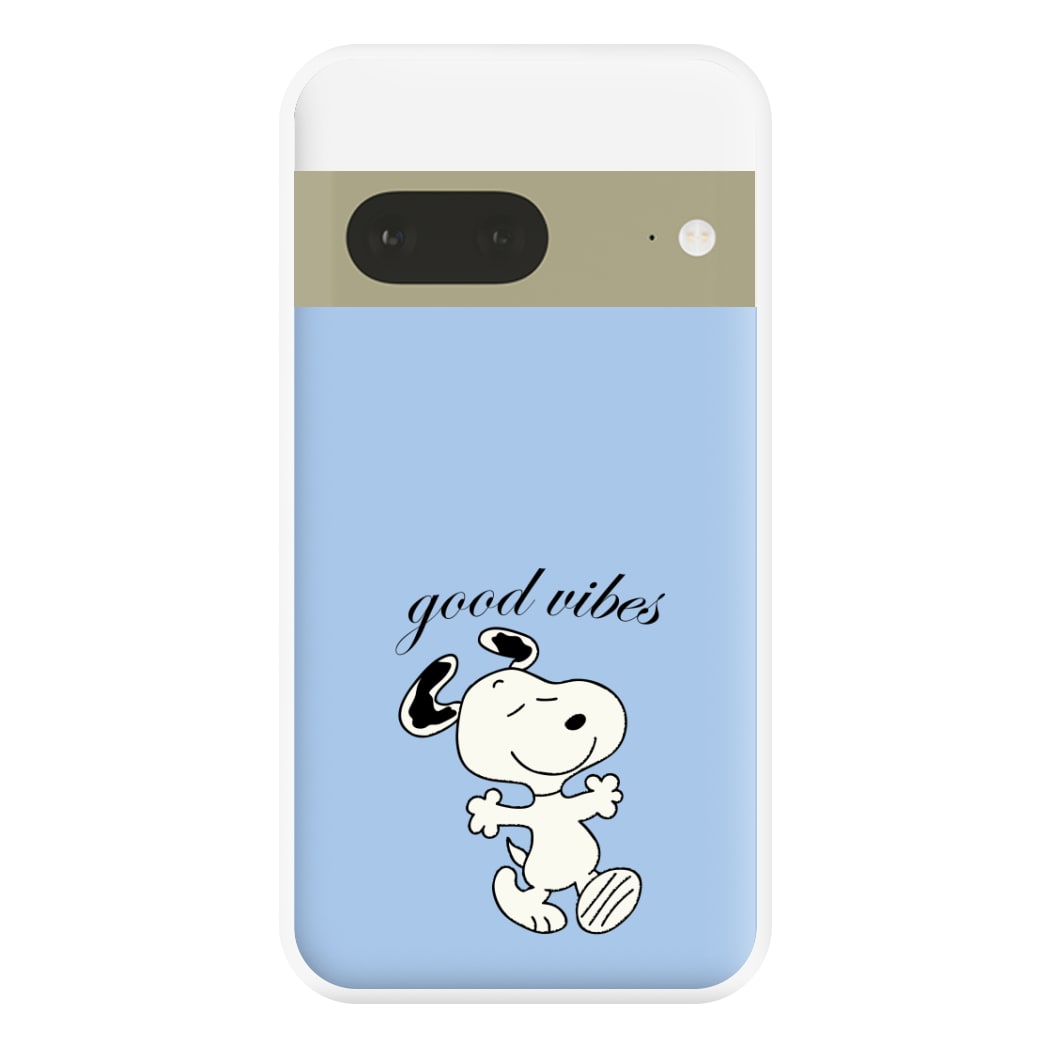 Good Vibes Cartoon Beagle Phone Case for Google Pixel 7a