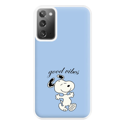Good Vibes Cartoon Beagle Phone Case for Galaxy Note 20 Ultra