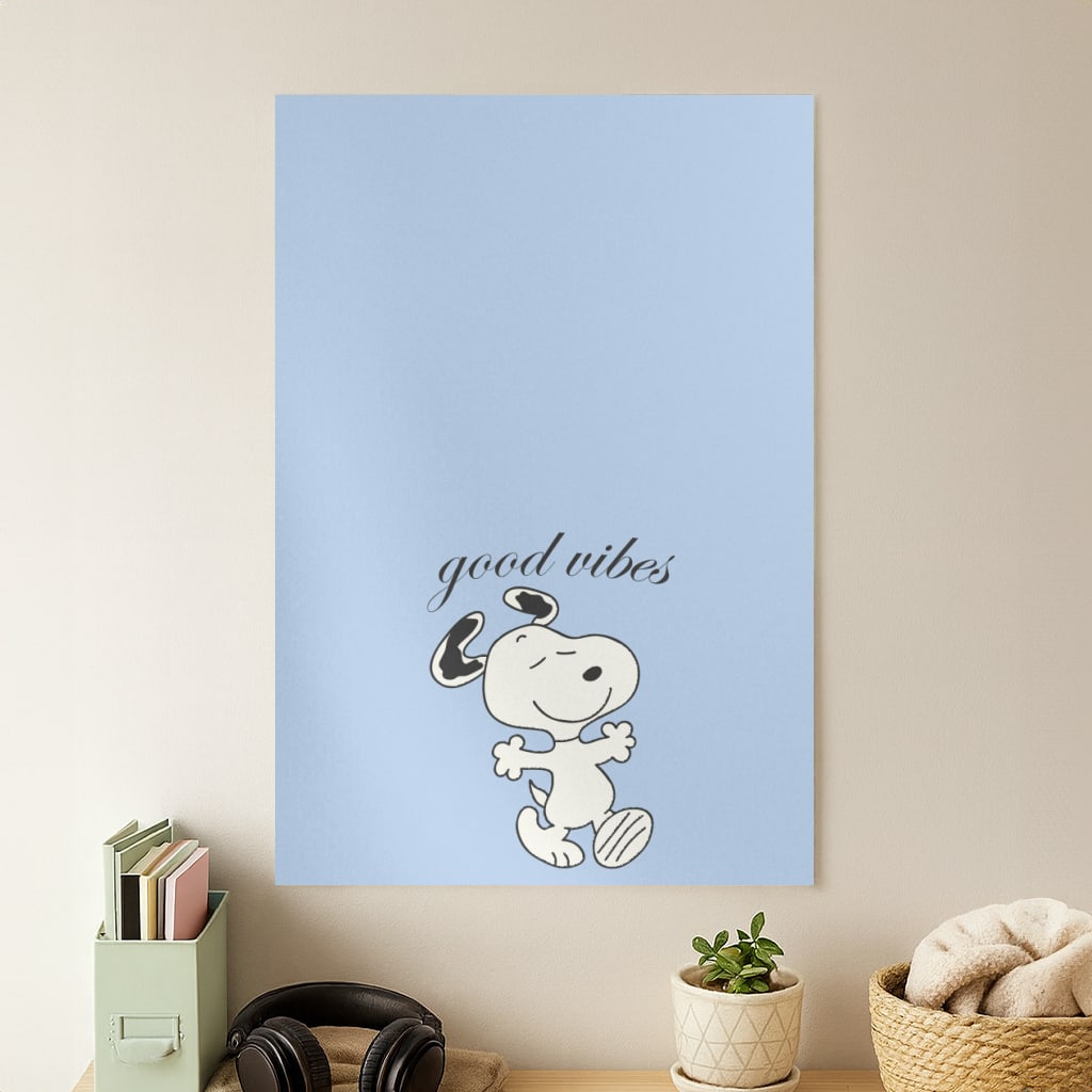 Good Vibes Cartoon Beagle Poster