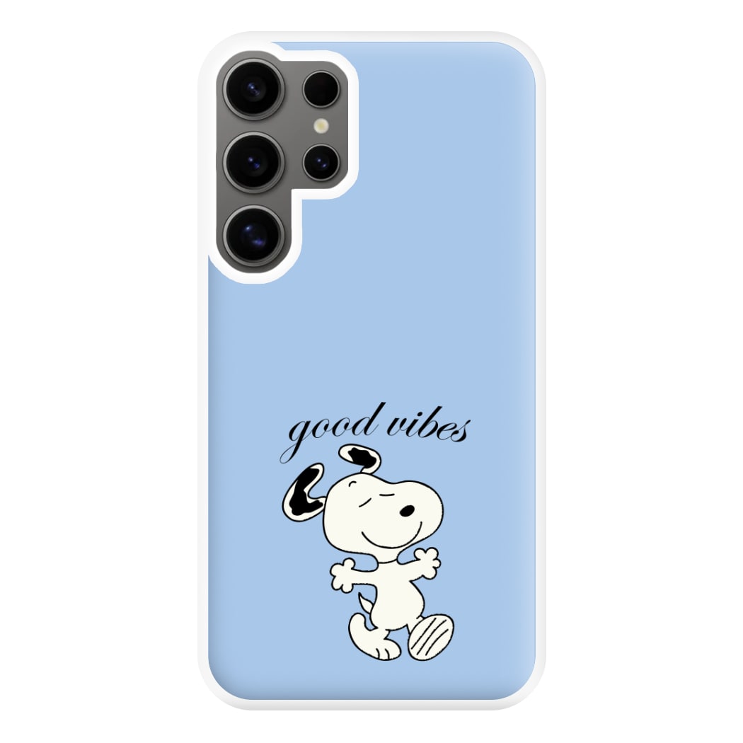 Good Vibes Cartoon Beagle Phone Case for Galaxy S24 Ultra