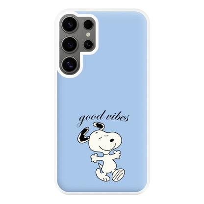 Good Vibes Cartoon Beagle Phone Case for Galaxy S24 Ultra