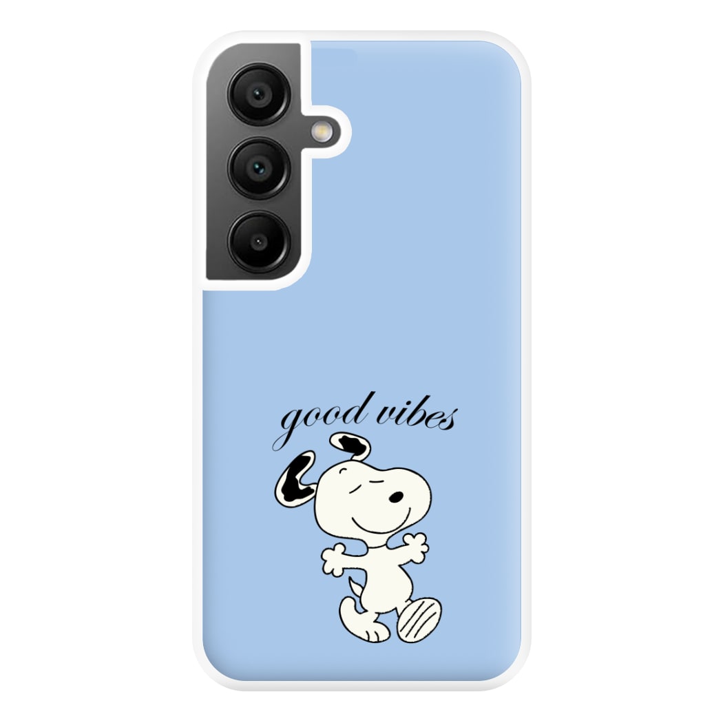 Good Vibes Cartoon Beagle Phone Case for Galaxy A56