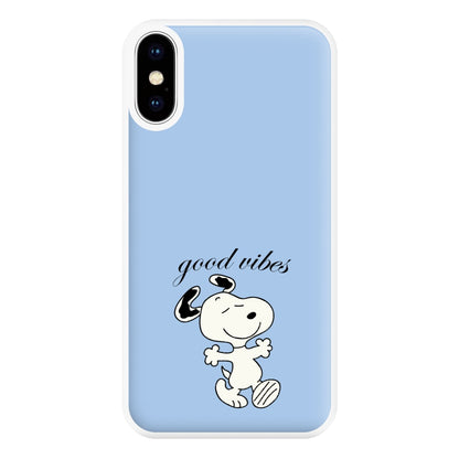 Good Vibes Cartoon Beagle Phone Case for iPhone XS Max