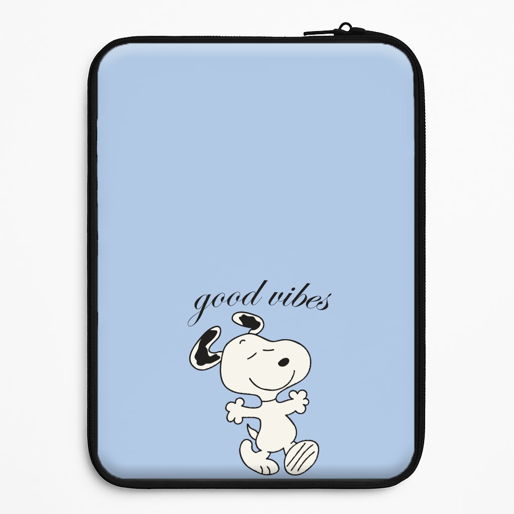 Good Vibes Cartoon Beagle Laptop Sleeve