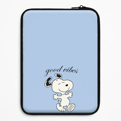 Good Vibes Cartoon Beagle Laptop Sleeve