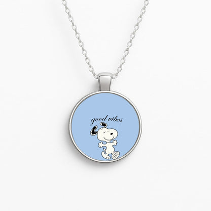 Good Vibes Cartoon Beagle Necklace