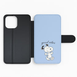 Good Vibes Cartoon Beagle Flip Phone Case