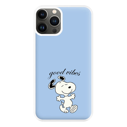 Good Vibes Cartoon Beagle Phone Case for iPhone 11 Pro Max