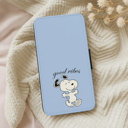 Good Vibes Cartoon Beagle Wallet Phone Case