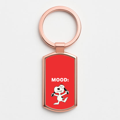 Mood Cartoon Beagle  Rose Gold Keyring