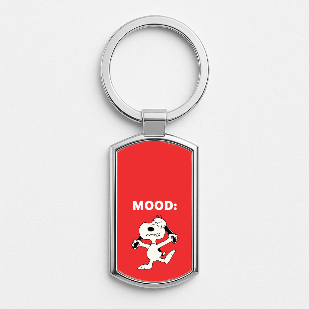 Mood Cartoon Beagle  Silver Keyring