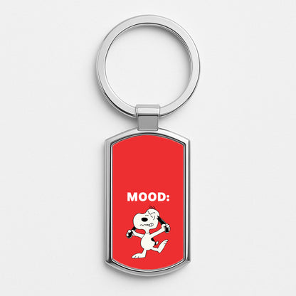 Mood Cartoon Beagle  Silver Keyring
