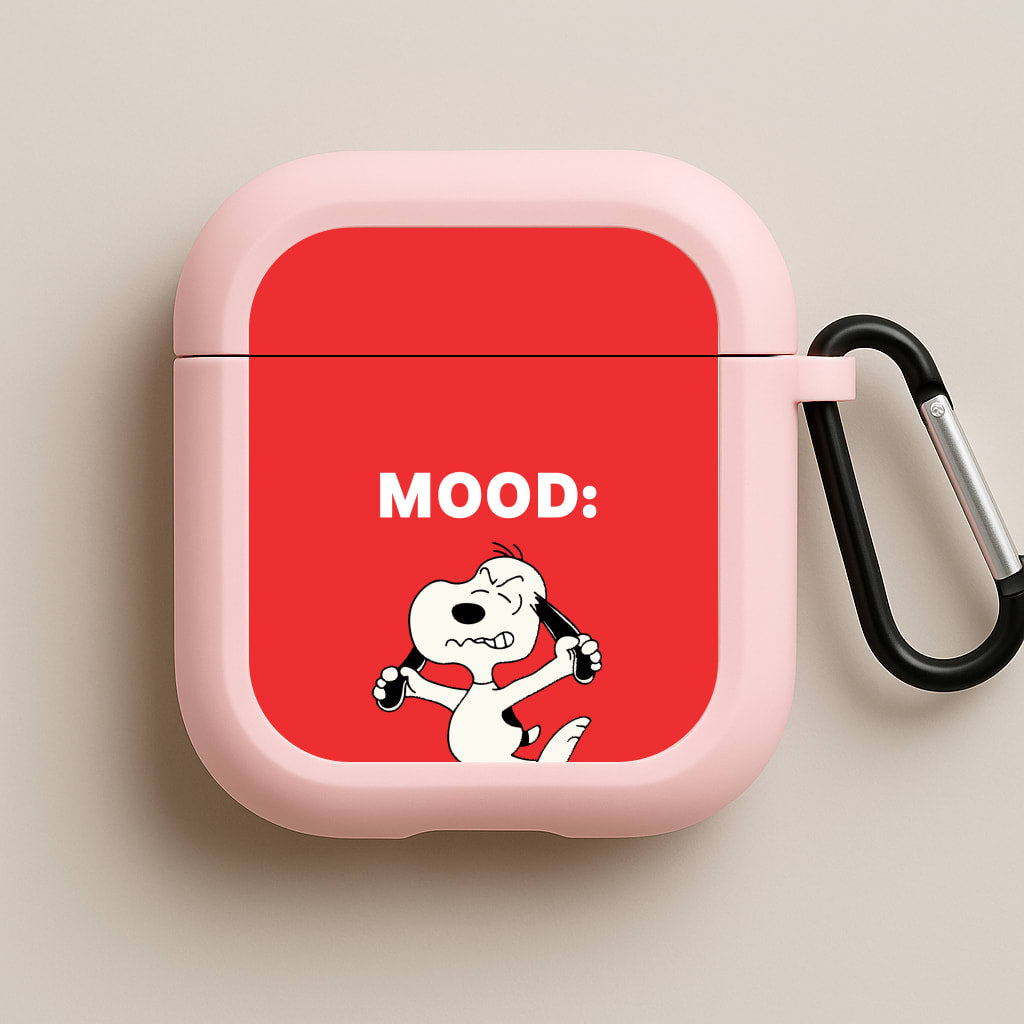 Mood Cartoon Beagle  Pink AirPods Case