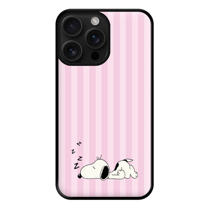 Pastel Stripes Cartoon Beagle Phone Case for iPhone 16 Pro Max