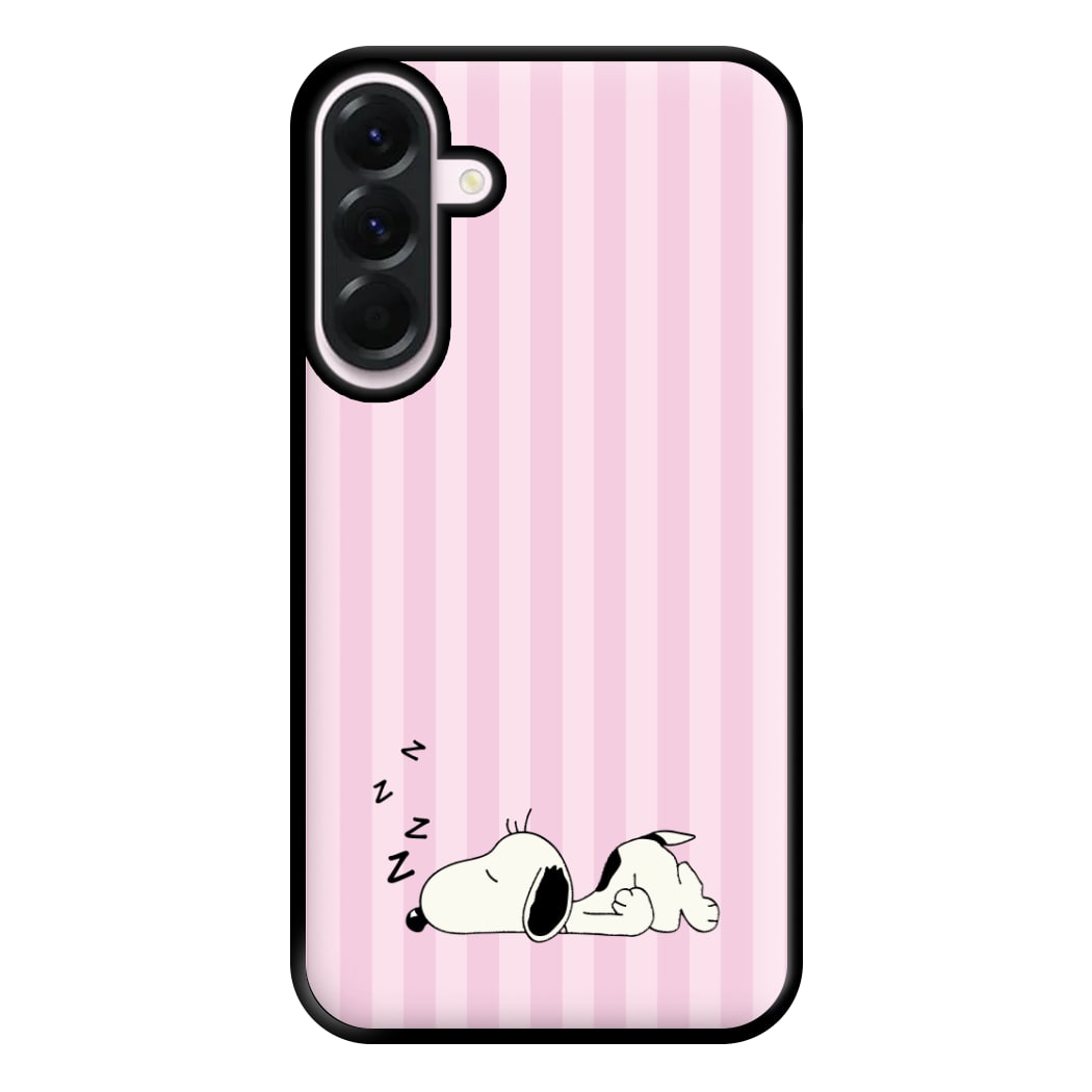Pastel Stripes Cartoon Beagle Phone Case for Galaxy A36