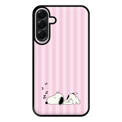 Pastel Stripes Cartoon Beagle Phone Case for Galaxy A36