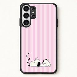 Pastel Stripes Cartoon Beagle Phone Case for Galaxy S26 Ultra