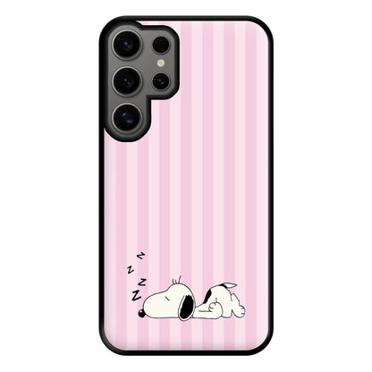 Pastel Stripes Cartoon Beagle Phone Case for Galaxy S24 Ultra
