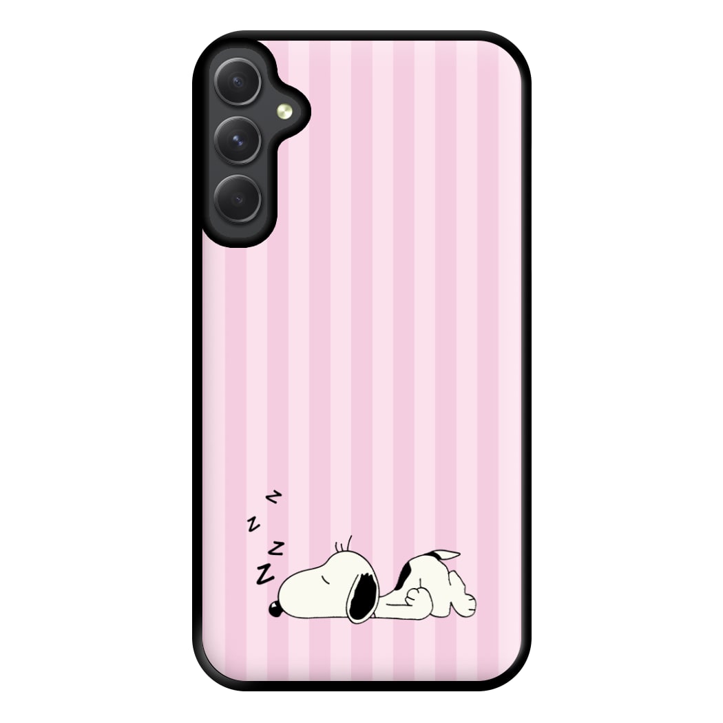 Pastel Stripes Cartoon Beagle Phone Case for Galaxy A14