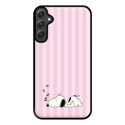Pastel Stripes Cartoon Beagle Phone Case for Galaxy A14