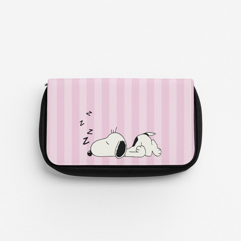 Pastel Stripes Cartoon Beagle Pencil Case