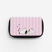 Pastel Stripes Cartoon Beagle Pencil Case
