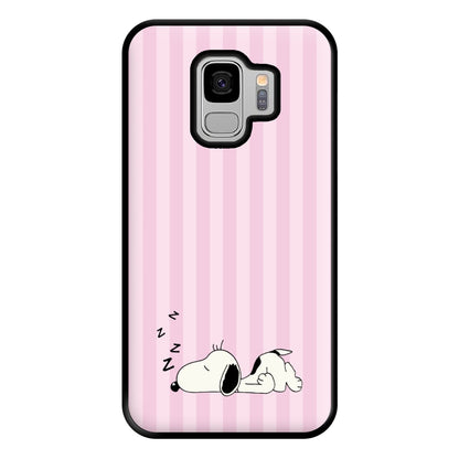 Pastel Stripes Cartoon Beagle Phone Case for Galaxy S9 Plus