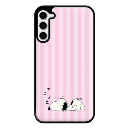 Pastel Stripes Cartoon Beagle Phone Case for Galaxy S23 Plus