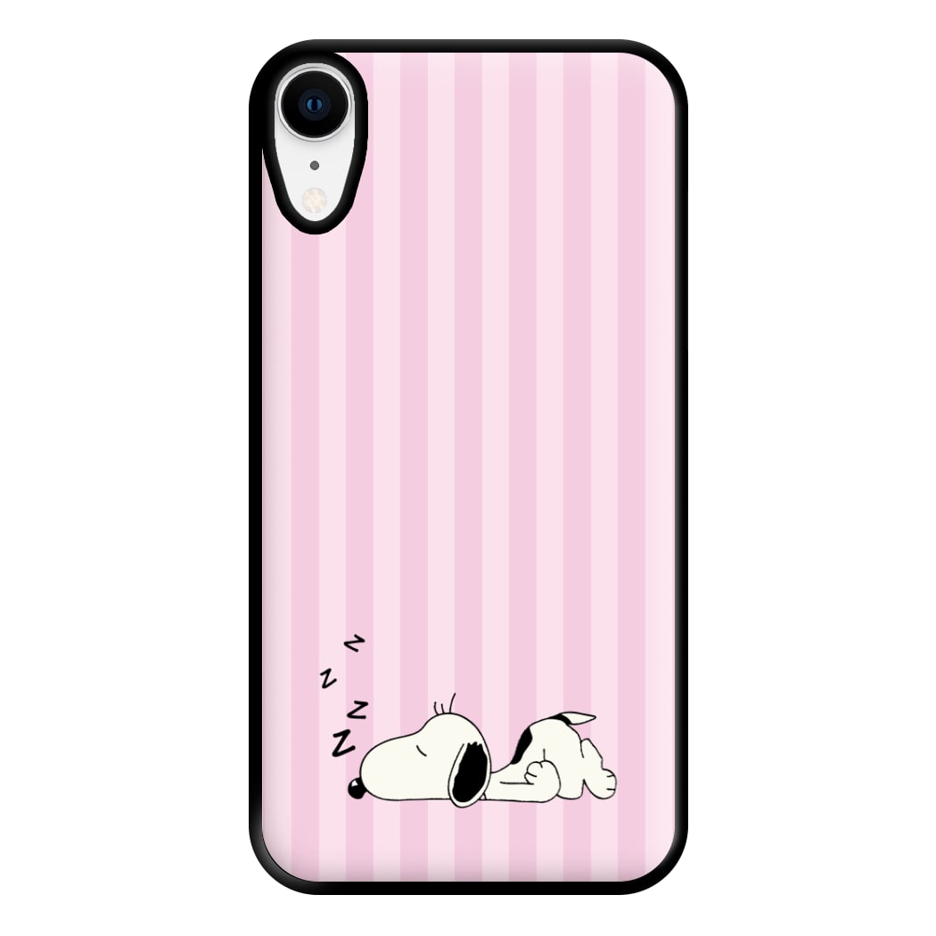Pastel Stripes Cartoon Beagle Phone Case for iPhone XR