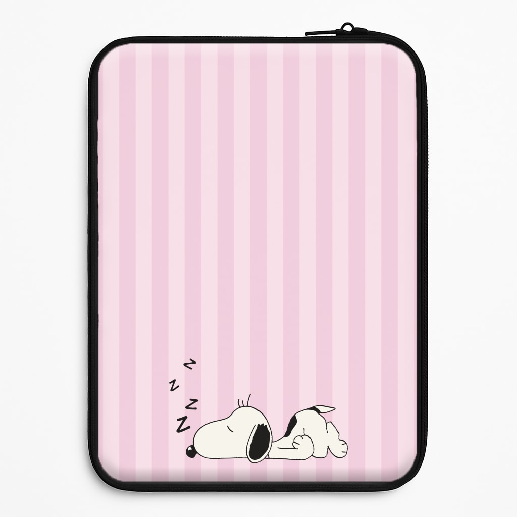 Pastel Stripes Cartoon Beagle Laptop Sleeve