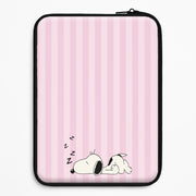 Pastel Stripes Cartoon Beagle Laptop Sleeve 1
