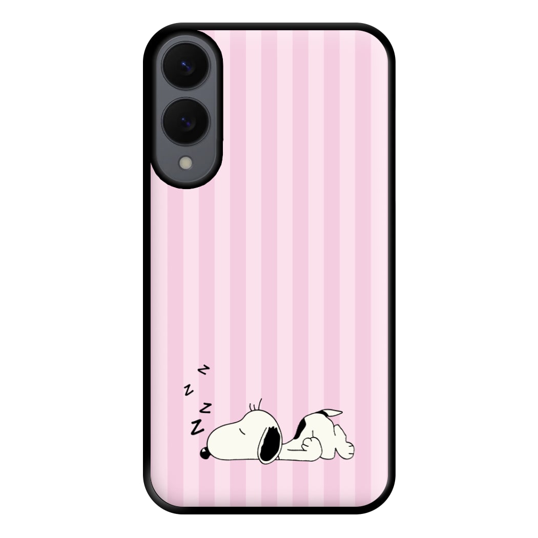 Pastel Stripes Cartoon Beagle Phone Case for Galaxy S25 Edge