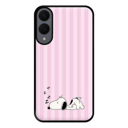 Pastel Stripes Cartoon Beagle Phone Case for Galaxy S25 Edge