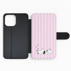 Pastel Stripes Cartoon Beagle Flip Phone Case