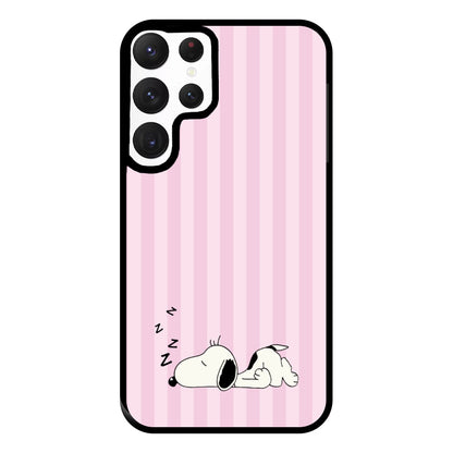 Pastel Stripes Cartoon Beagle Phone Case for Galaxy S22 Ultra