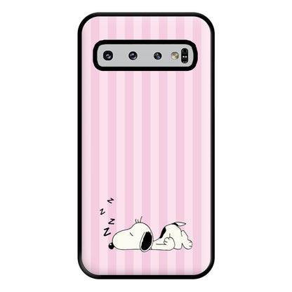 Pastel Stripes Cartoon Beagle Phone Case for Galaxy S10 Plus