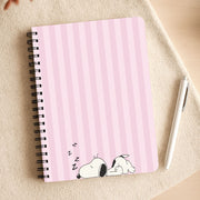 Pastel Stripes Cartoon Beagle Notebook 3