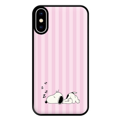 Pastel Stripes Cartoon Beagle Phone Case for iPhone XS Max