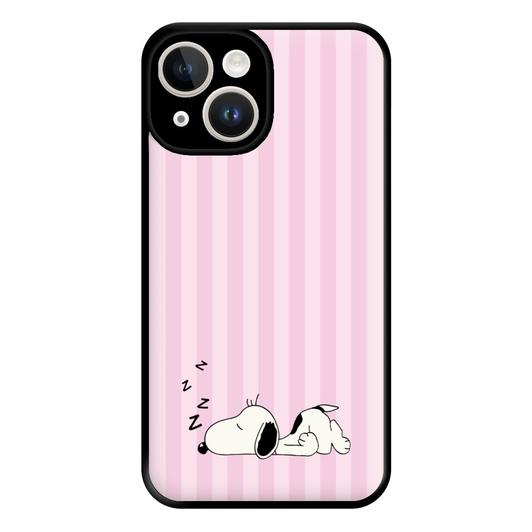 Pastel Stripes Cartoon Beagle Phone Case for iPhone 14