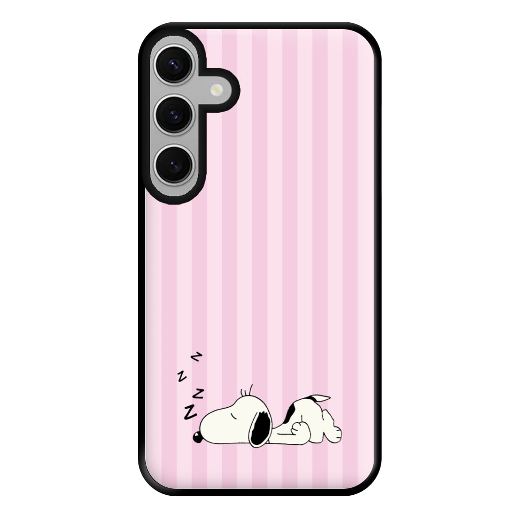 Pastel Stripes Cartoon Beagle Phone Case for Galaxy S24FE