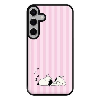 Pastel Stripes Cartoon Beagle Phone Case for Galaxy S24FE
