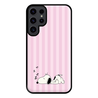 Pastel Stripes Cartoon Beagle Phone Case for Galaxy S23 Ultra