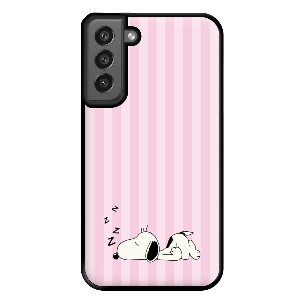 Pastel Stripes Cartoon Beagle Phone Case for Galaxy S21FE