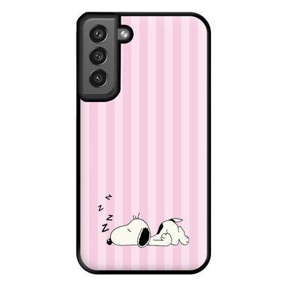 Pastel Stripes Cartoon Beagle Phone Case for Galaxy S21FE