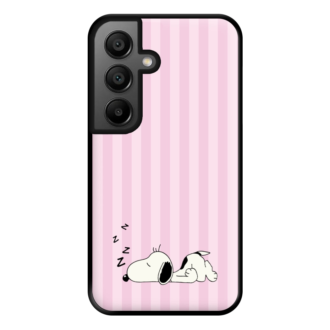 Pastel Stripes Cartoon Beagle Phone Case for Galaxy A56