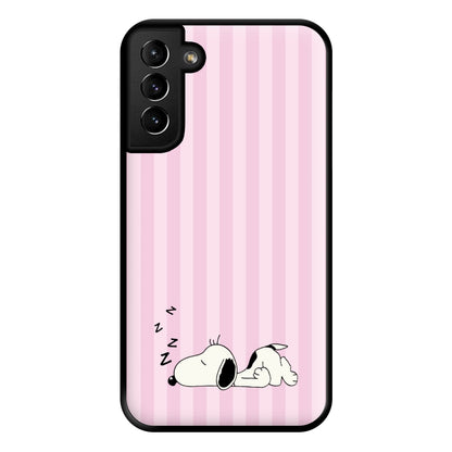 Pastel Stripes Cartoon Beagle Phone Case for Galaxy S21 Plus